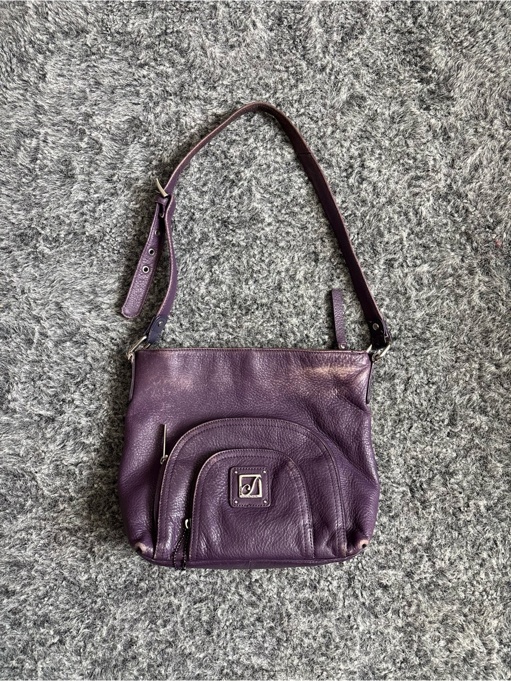 Stone Mountain Purple Leather Crossbody Shoulder Bag - Women Bags